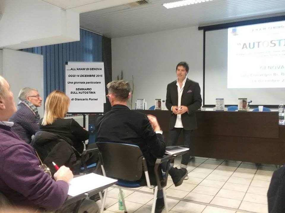 il coach motivazionale Giancarlo Fornei al Centro Anam di Genova - lunedì 14 dicembre 2015