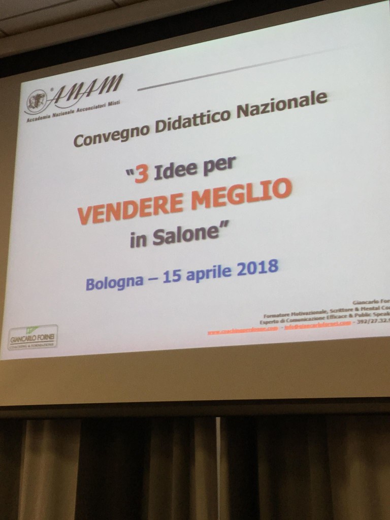 La slide di presentazione di Giancarlo Fornei